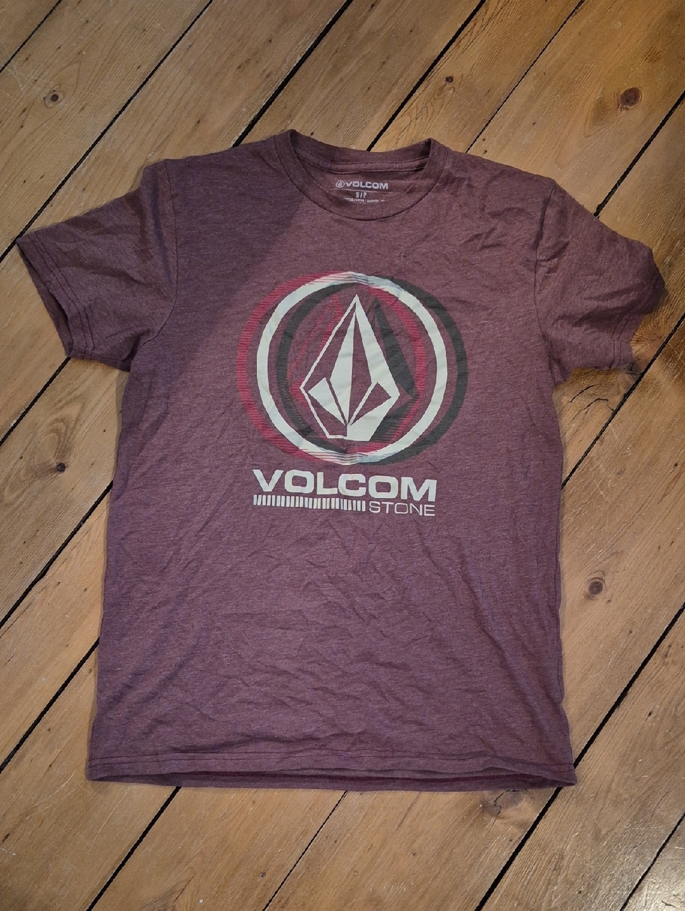 Volcom Men's Short Sleeve Logo Tee - Burgundy Heather